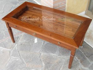 Tavolino da salotto con cassetto e vetro